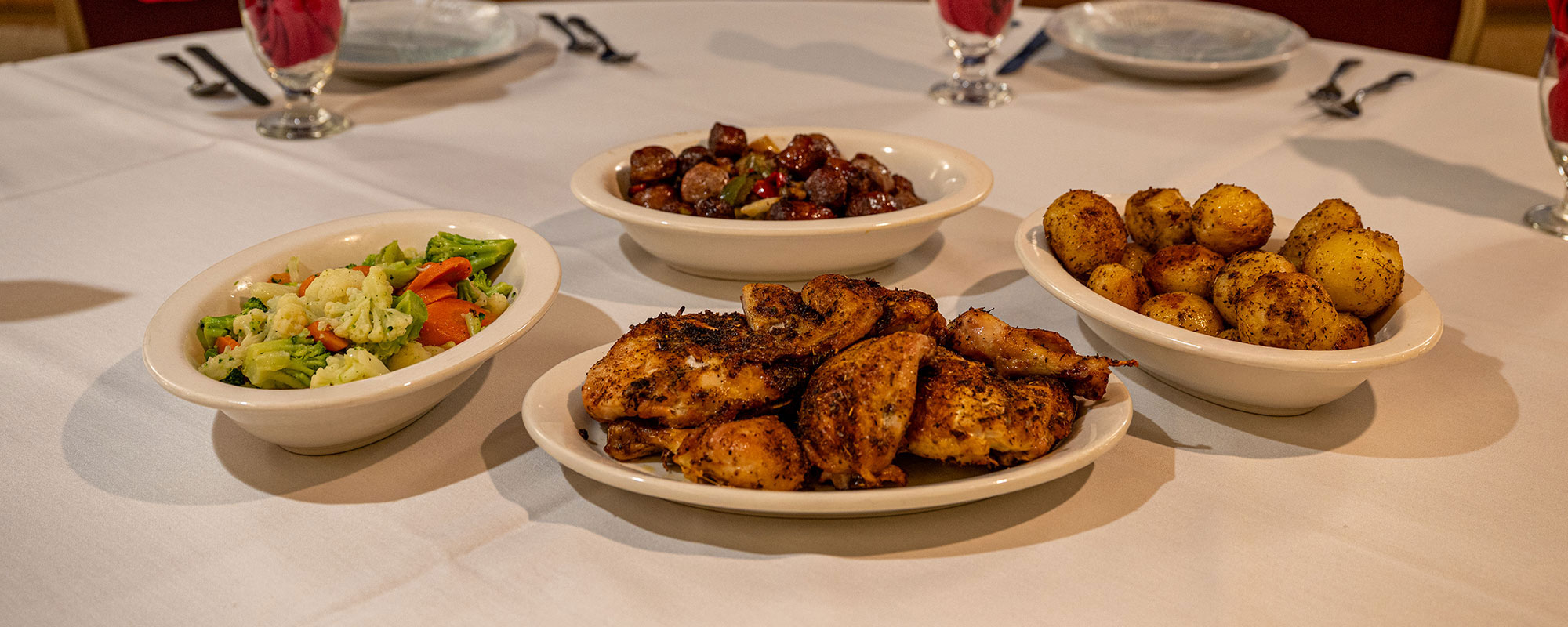 Plates Of Food On Table